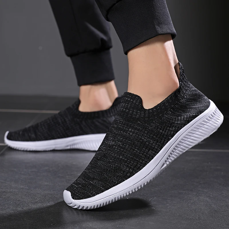 Mesh Men Shoes Breathable Sneakers Men Fashion Casual Walking Running Shoes Slip on Lightweight Mens Loafers Zapatillas Hombre