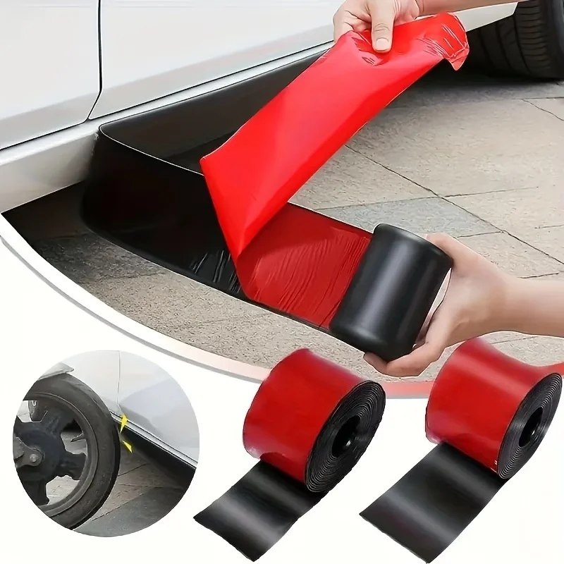 1m/2m Car Door Protector Carbon Fiber Black Body Side Skirts Edge Guards Decorative Strip Anti-Scratch Protection Stickers