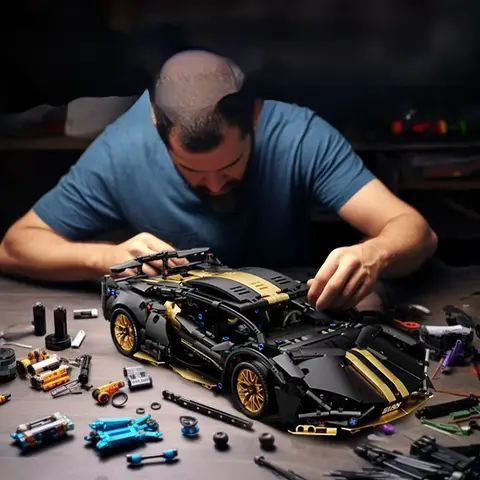 기술 레이싱 스포츠카 모델 빌딩 블록 기술 성인 1:14 DIY Supercar 벽돌 퍼즐 장난감 어린이 성인 선물(1280+과립)