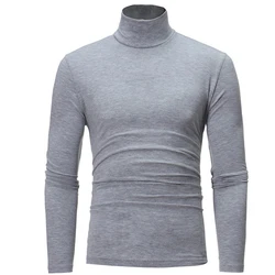 Men's Slim Turtleneck Long Sleeve Tops Pullover Warm Stretch Knitwear Sweater Men's Turtleneck Wool Sweater Pullover Turtleneck