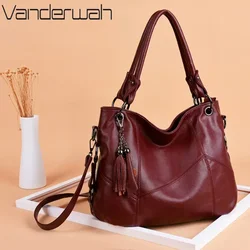 Genuine Soft Leather Handbags for Women Vintage Shoulder Tote Bag Luxury Designer Ladies Large Capacity Purse Bags Sac A Main