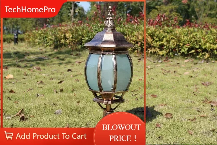 TechHPPillar Light Column Head Lamp Fashion Pumpkin Goalpost Outdoor Waterproof Landscape Lighting