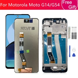 For Motorola Moto G14 LCD PAYF0010IN Display Touch Screen Digitizer Assembly With Frame For Moto G54 Screen Replacement Parts