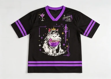 3D Printed Fat Cat Cocktail T-shirt Breathable Mesh V-neck Short Sleeve Black Purple Retro Western Y2K Knitted Street Top