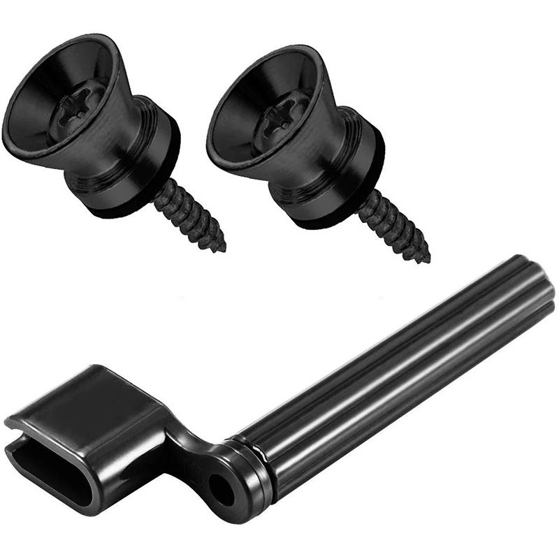 Guitar String Tuning Pegs Keys, 3 Esquerda, 3 Direita, Cabeças de Máquina Botões com Strap Button, Fechaduras e Guitarra Strin, 6 Pcs