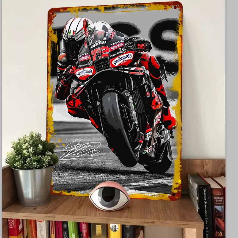 Aprilia MotoGP Racing Motorbike Metal Wall Art Decor Custom Motorcycle Sports Poster for Garage Man Cave Decor