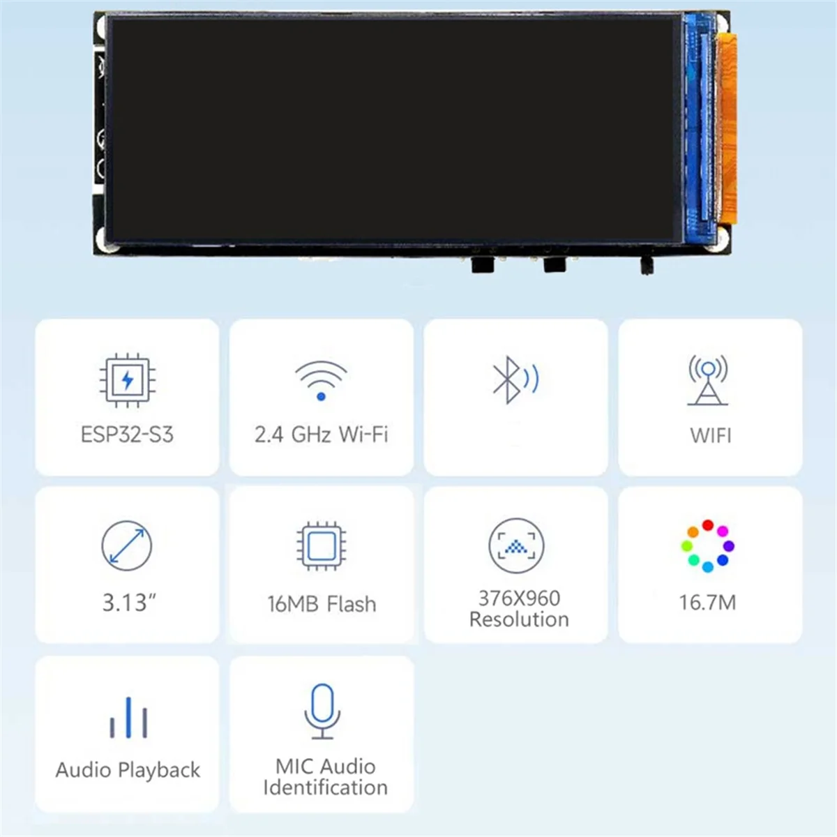 ABAB ESP32-S3 Development Board 3.13-Inch Color LCD AI for DeepSeek Chat Robot WIFI&Bluetooth 376x960 16.7M