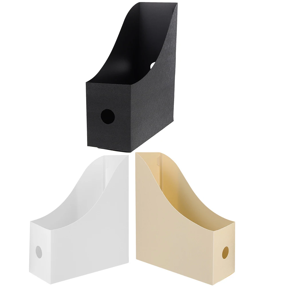 

3 Pcs File Rack Boxes Storage Desk Organizer Magazines Desktop Holder Office Folder