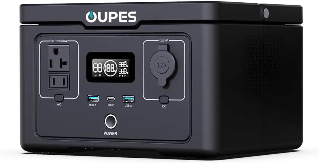 Oupes Portable Power Station Exodus 600, 256Wh Solar Generator With 2 600W (1200W Surge) Ac Outlets, Lifepo4 Battery Backup