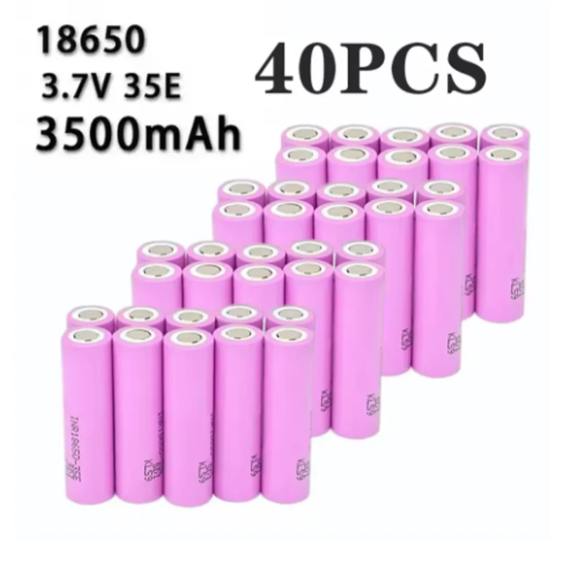 Batteria ricaricabile Li-Ion 18650-35E con capacità reale 18650 3,7V 3500mAh per batterie di utensili elettrici fai-da-te e torce elettriche