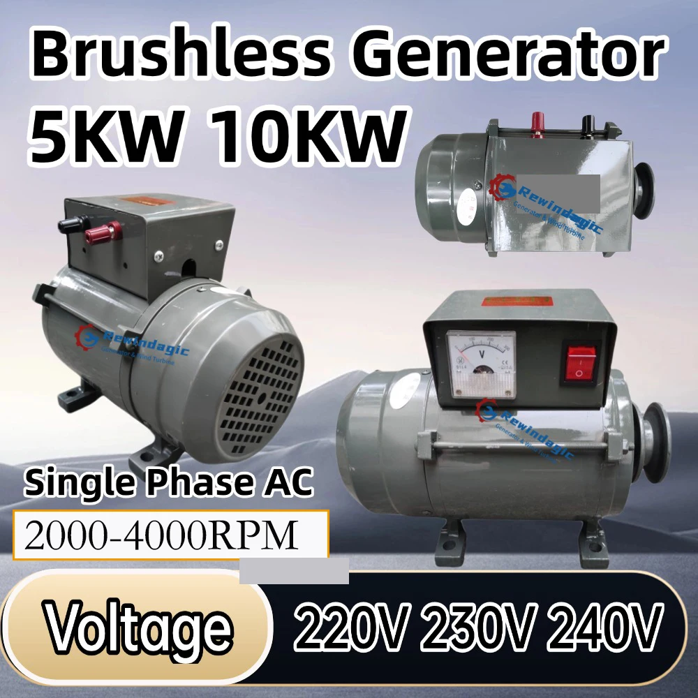 5000W 10KW Permanent Magnet Generator 220V 240V Single Phase Alternator Hydrolic Generator With Regulator Agricultural Vehicle