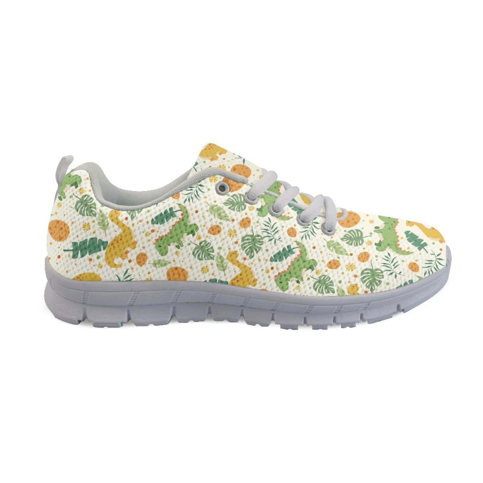 Coloranimal Cute Dinosaur Leaves New Trend Training Athletic Sport Shoes Mens Athletic Trainers Tennis Shoes for Women