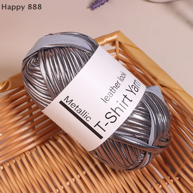 เส้นด้ายถักหนังเทียม 40 ม./ม้วนเงา - เหมาะสําหรับการถัก DIY กระเป๋าทํามือ ผ้าห่ม และหมอนอิง