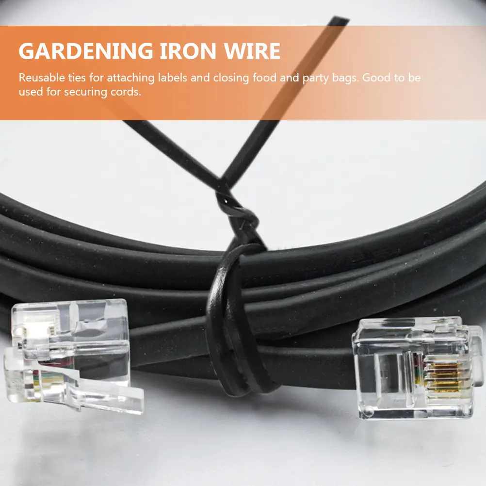 1000Pcs Gardening Iron Wire Twisted Ties Reusable Flexible Binding Wire for Plants Shrub Support Cord Organizer DIY Garden
