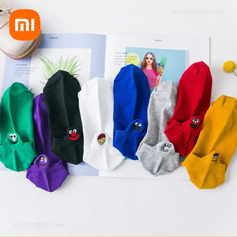 Xiaomi Fashion Funny Cartoon Short Socks Soft Cotton Candy Colors Short Socks Comfortable Breathable Women Casual Short Socks