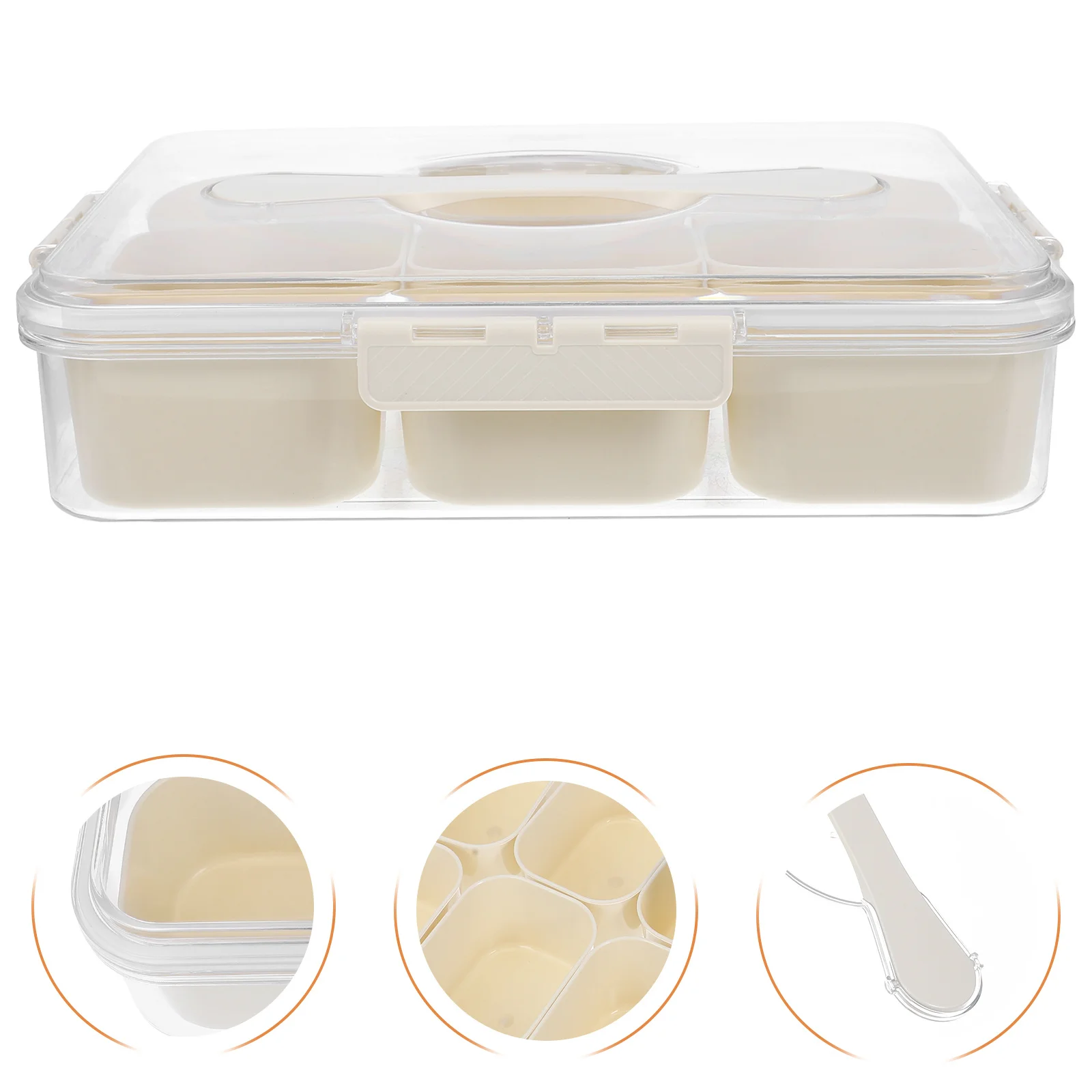 

9-Compartment Food Storage Box Lid Included Snack Serving Tray For Dried Fruits Nuts Compartment Container Kitchen