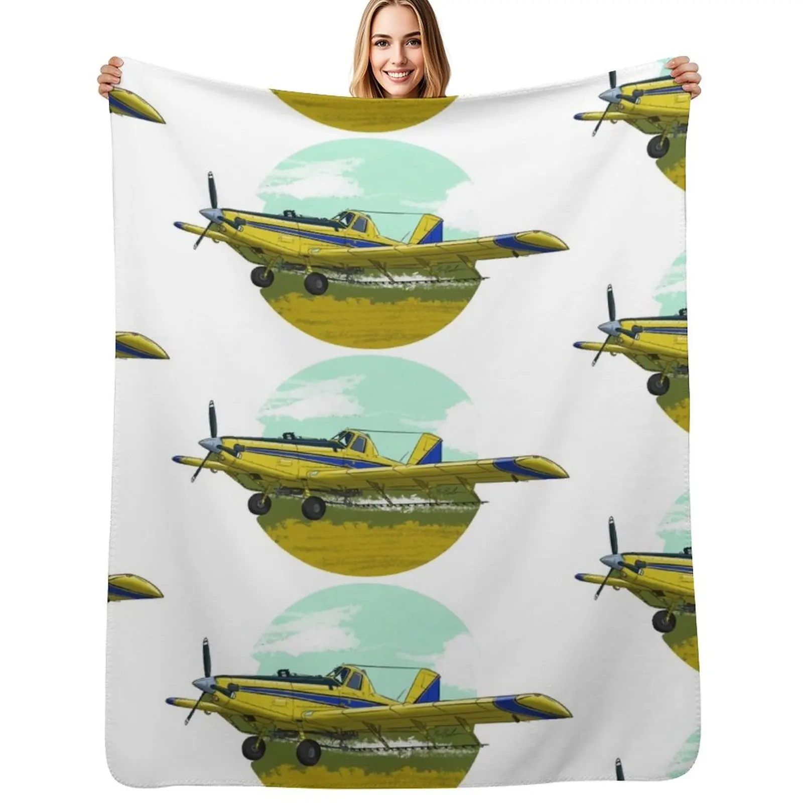 

crop duster ag pilot Throw Blanket Shaggy For Sofa Thin Flannels bed plaid Blankets