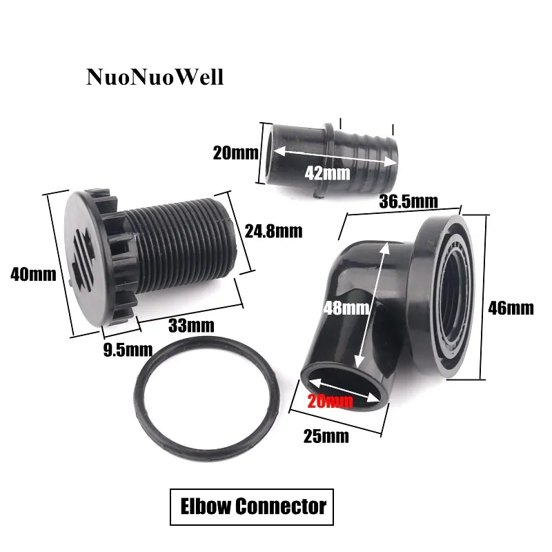 1pc 20mm Aquarium Fittings Fish Tank Direct Elbow Water Drainage Aquatic Pet Socket PVC Pipe Drain Connectors Hose Joint