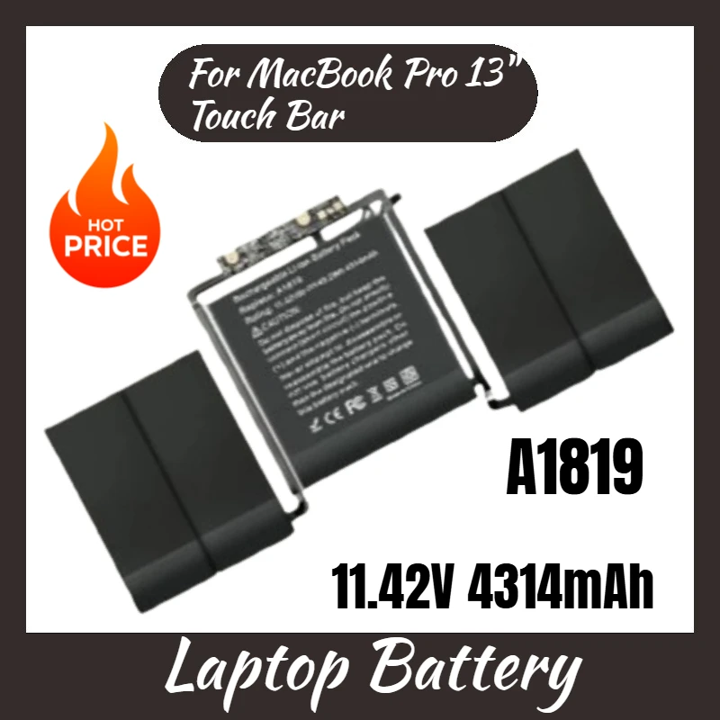 

A1819 аккумулятор для ноутбука 11,42 В 4314 мАч для MacBook Pro 13 дюймов сенсорная панель A1706 2016 год сменный аккумулятор новый высокое качество