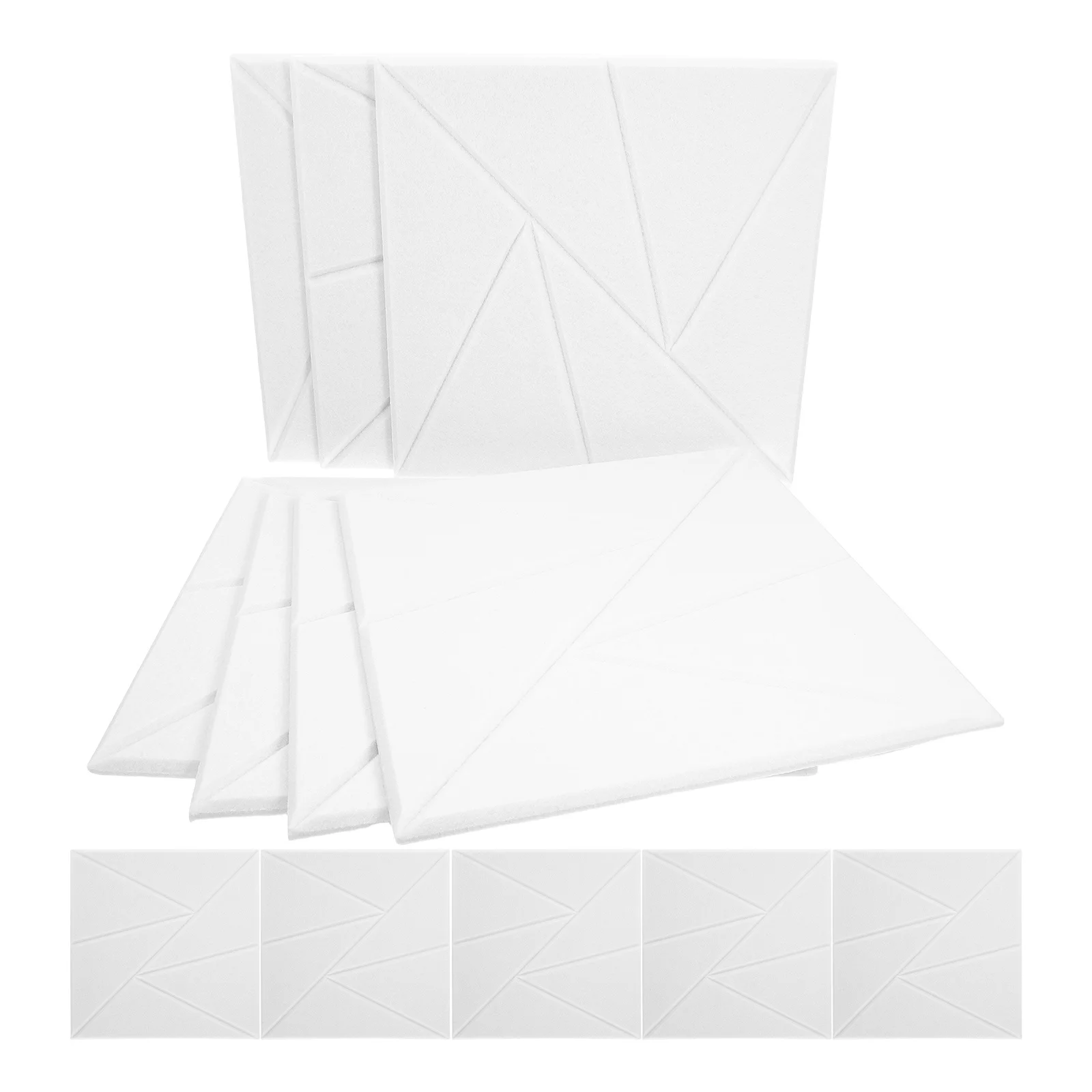 12 Uds. Paneles de pared acústicos insonorizados aislamiento amortiguación absorbente de sonido decorativo blanco a prueba