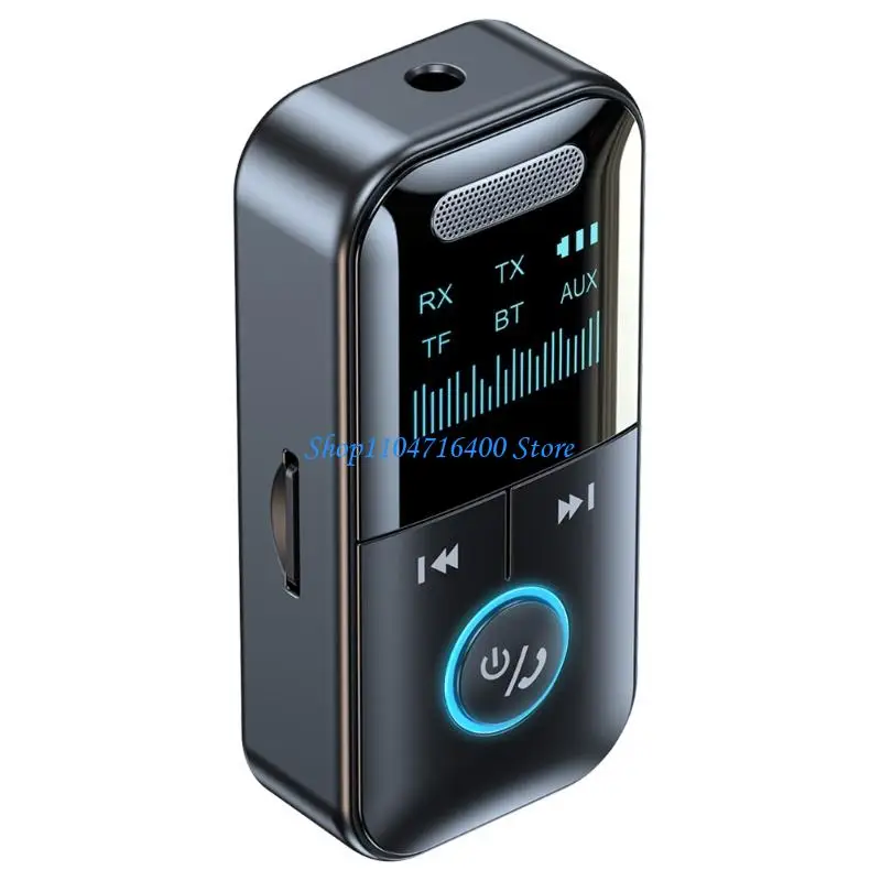 

y1gd Aux Adapter Converter Transmitter Receiver For Car Audios 3.5mm Jacks LED Display with TF Card Slot For Stable Connection