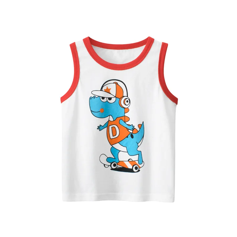 Summer Children's Wear New Children's Vest Cartoon Dinosaur Baby Boys Clothes Sleeveless Clothes