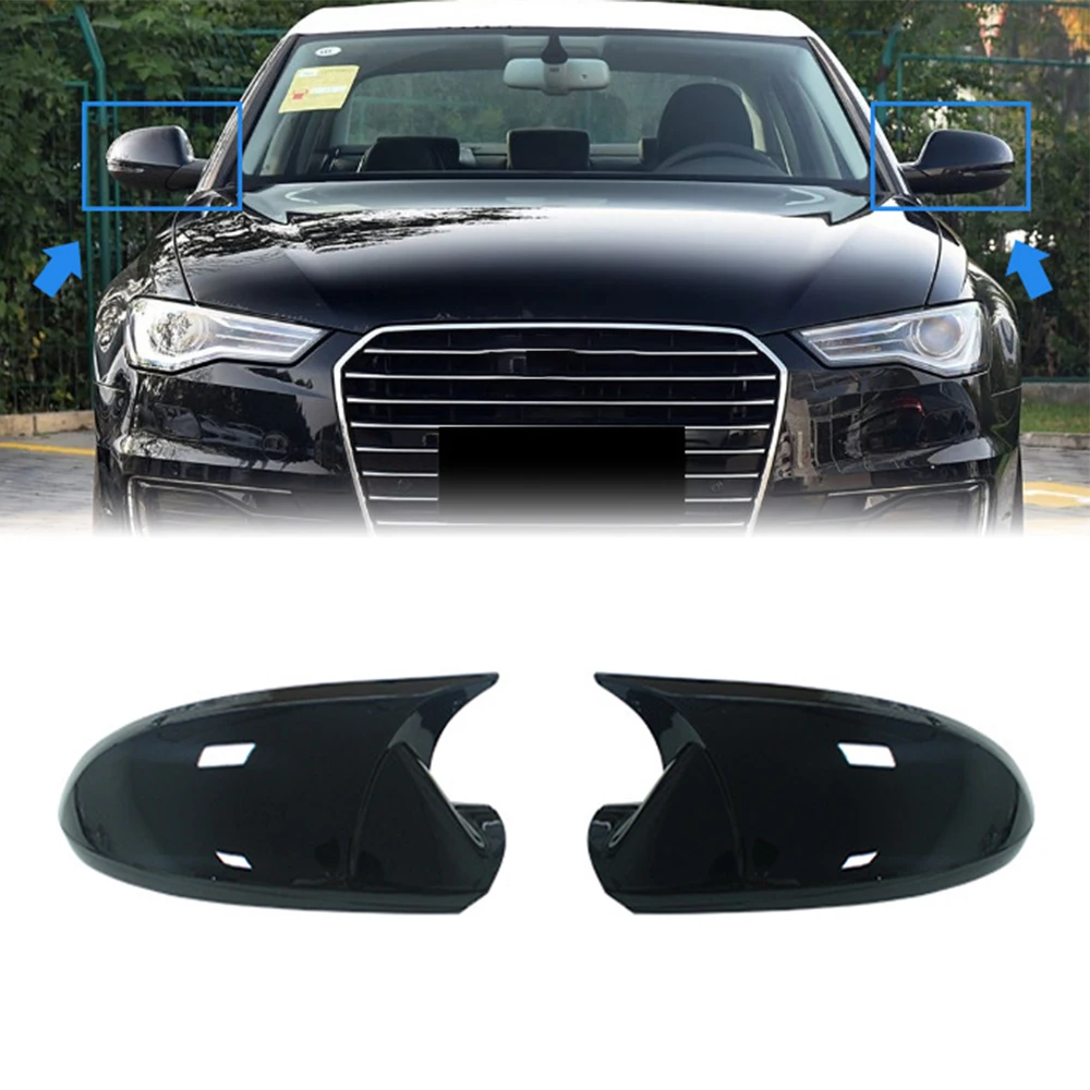 

1 Pair Rearview Side Mirror Cover Wing Cap Exterior Door Rear View Case Trim For Audi A6 / S6 C7 2012-2018