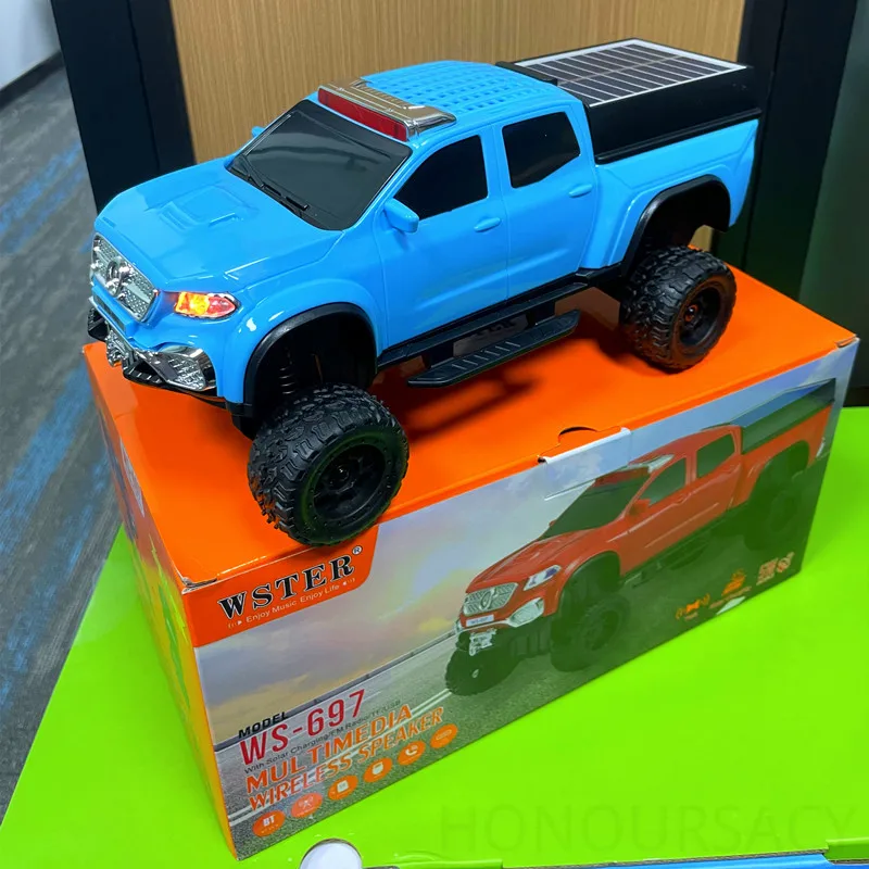 

Беспроводная Hi-Fi стереоколонка TWS с глубокими басами, Bluetooth, модель WS-697, в дизайне грузовика/автомобиля, портативная, с USB, TF, AUX, BT и FM-радио.