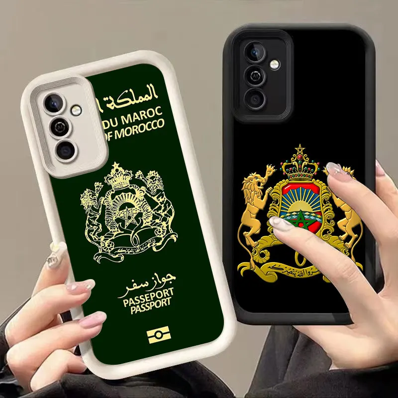 Morocco Flag Passport Soft Silicone Phone Case For Samsung Galaxy S20 S21 S23 FE S22 S24 Plus Ultra Note 20 Ultra