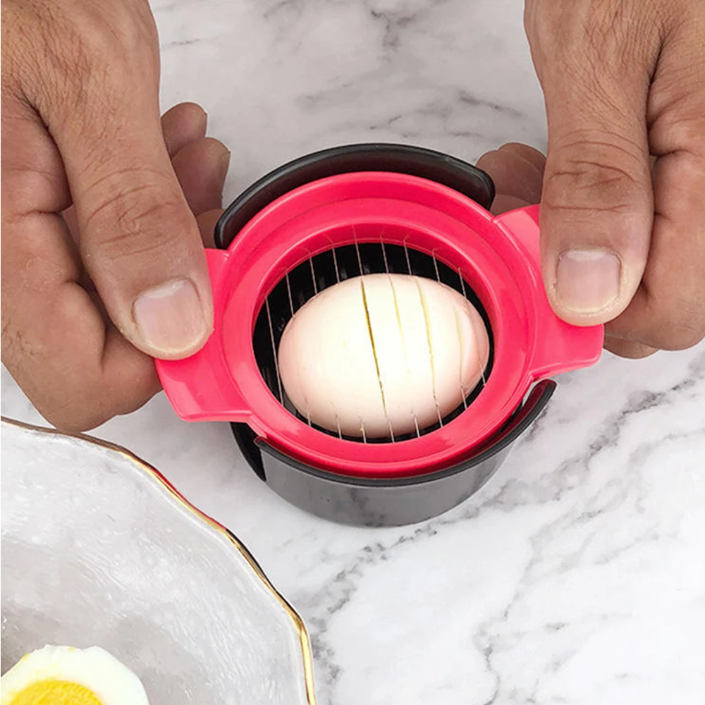3 In 1 Egg Slicer Egg Cutter Stainless Steel Boiled Egg Separator Multi Function Kitchen Gadget Egg Tools