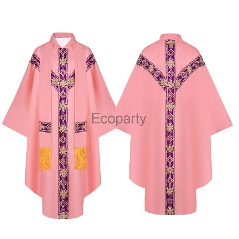 Medieval Church Shawl Catholic Church Religious Cloak For Men Retro Cross Priest Priest Costume Missionary Cloak Halloween Robe