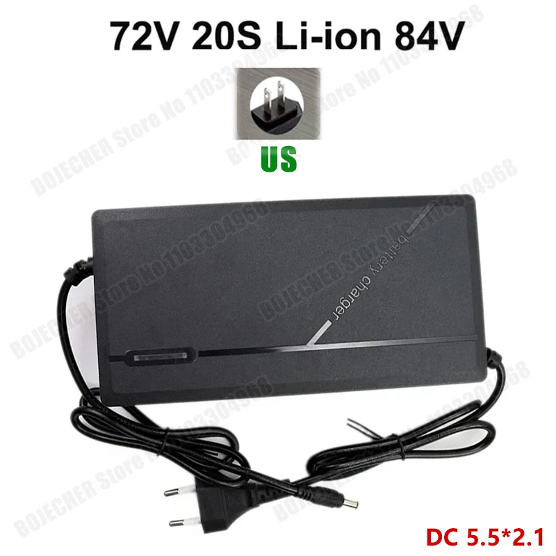 36V 48V 60V 72V Oplader 2A 3A 5A 10S 13S 16S 20S Li-ion Batterij 42V 54.6V 67.2V 84V Ebike Intelligent Snel Opladen EU Plug