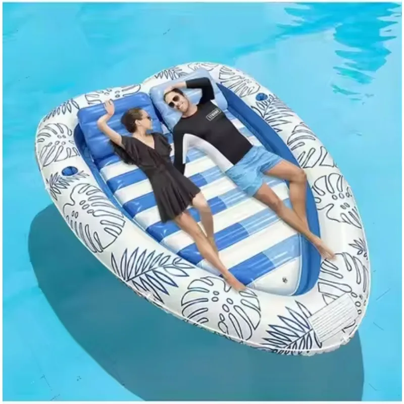 

Large Double Lounger Inflatable Pool Float With Pillow for Adults Sunbathing Bed Lounger for Water Ride-Ons Product Category