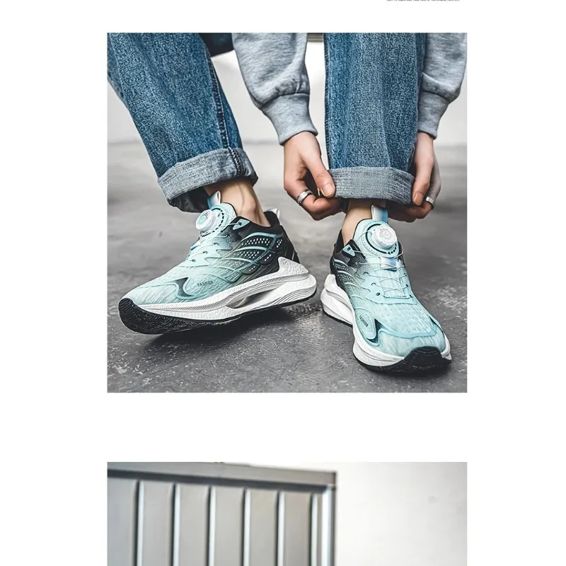 New Fashionable Summer Breathable Casual Sports Shoes for Men Mesh Rotating Buckle Running Shoes Suitable for Outdoor Sports