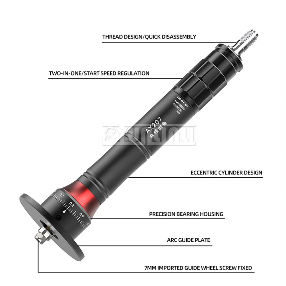 

0.1~0.9mm Portable Mini Pneumatic Chamfering Machine 45 Degree Arc Curve, Straight Beveling Trimming Machine for Metal Deburring