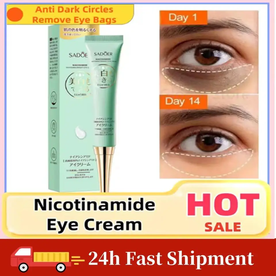 SADOER Nicotinamide Eye Cream Anti Dark Circles Remove Eyes Bags Moisturizing Eye Creams Beauty Eyes Korean Skin Care Cosmetics