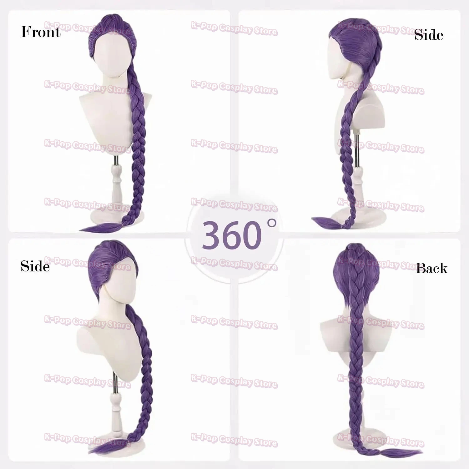 Nuove Donne Uomini Demone Hunters Parrucche Cosplay Anime Rumi Mira Zoey Costume Parrucche Viola Trecce Accessori Per Bambini Prop rumi parrucca bambini
