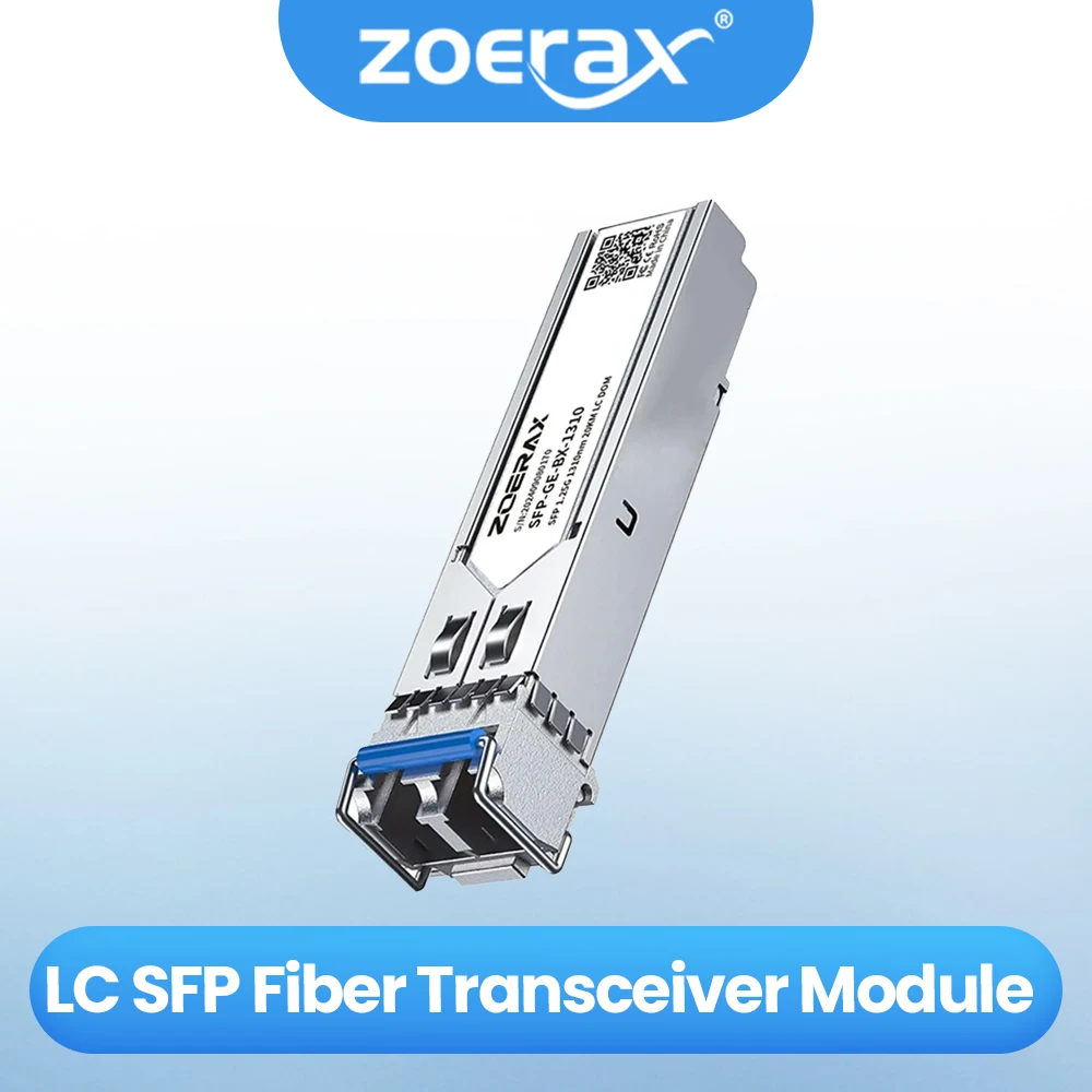ZoeRax 1 PCS 1.25G/10G LC SFP Módulo Óptico Duplex Monomodo LC SFP Módulo Transceptor de Fibra 1000Base LX 1310nm até 20km DDM