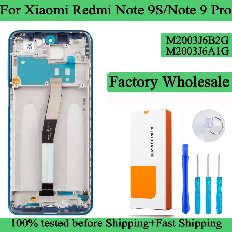 M2003J6B2G M2003J6A1G Premium Lcd For Xiaomi Redmi Note 9S Display Touch Screen Digitizer Panel Assembly For Note 9 Pro Screen