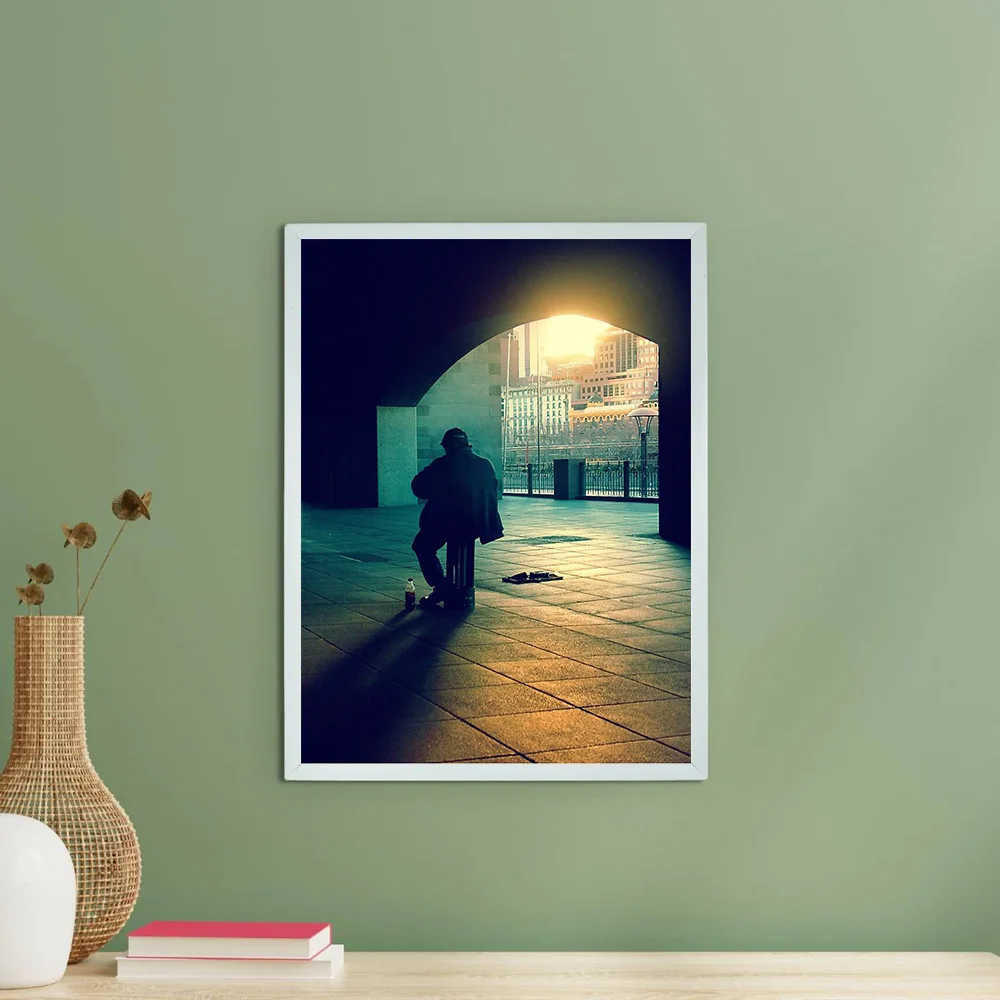 غير المؤطرة خمر قماش طباعة نوير الجمالية جدار الفن الظل السينمائي التصوير المزاج المناظر الطبيعية الحضرية ملصق الفيلم الداكن أنيقة #6