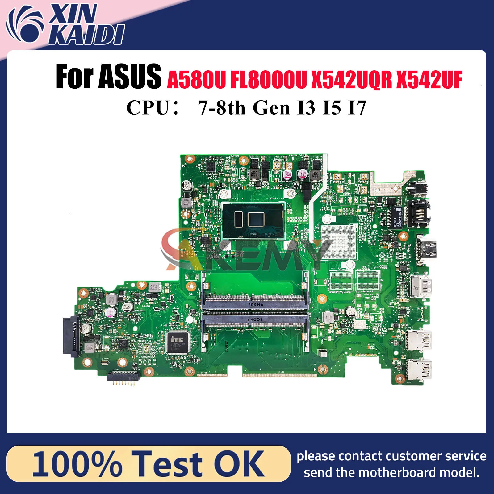 

X542UA Материнская плата для ноутбука ASUS X542UR X542U FL8000U X542UQ X542UN A580U X542UQR X542UF X542UAR X542UA Материнская плата I3 I5 I7 CPU