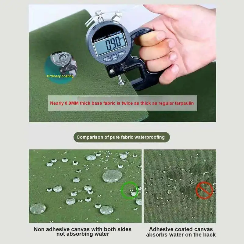 Heavy Duty Tarps Waterproof Camping Tarp Under Tent Thick Tarp Cover UV Resistance Rip & Tear Proof With Metal Grommets