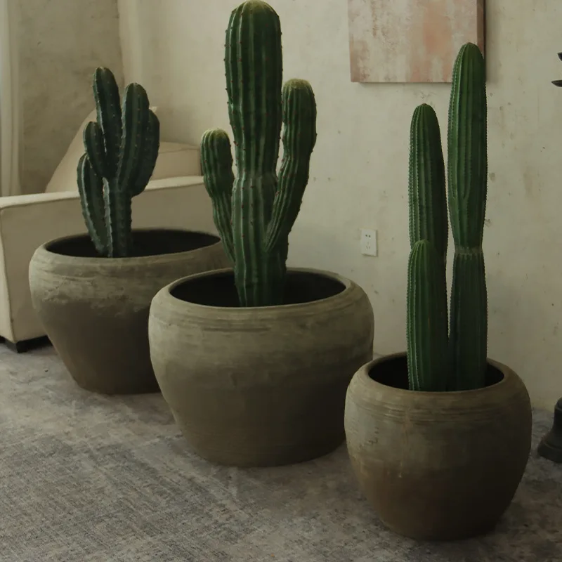Nordic Style Vintage Ceramic Vase Tall Floor Pottery Decoration Classic Form with Natural Simplicity Look Home Decor FYVA