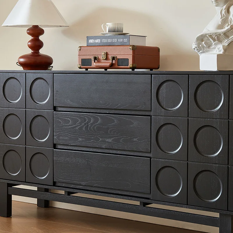 French retro dining side cabinet living room wine and tea cabinet