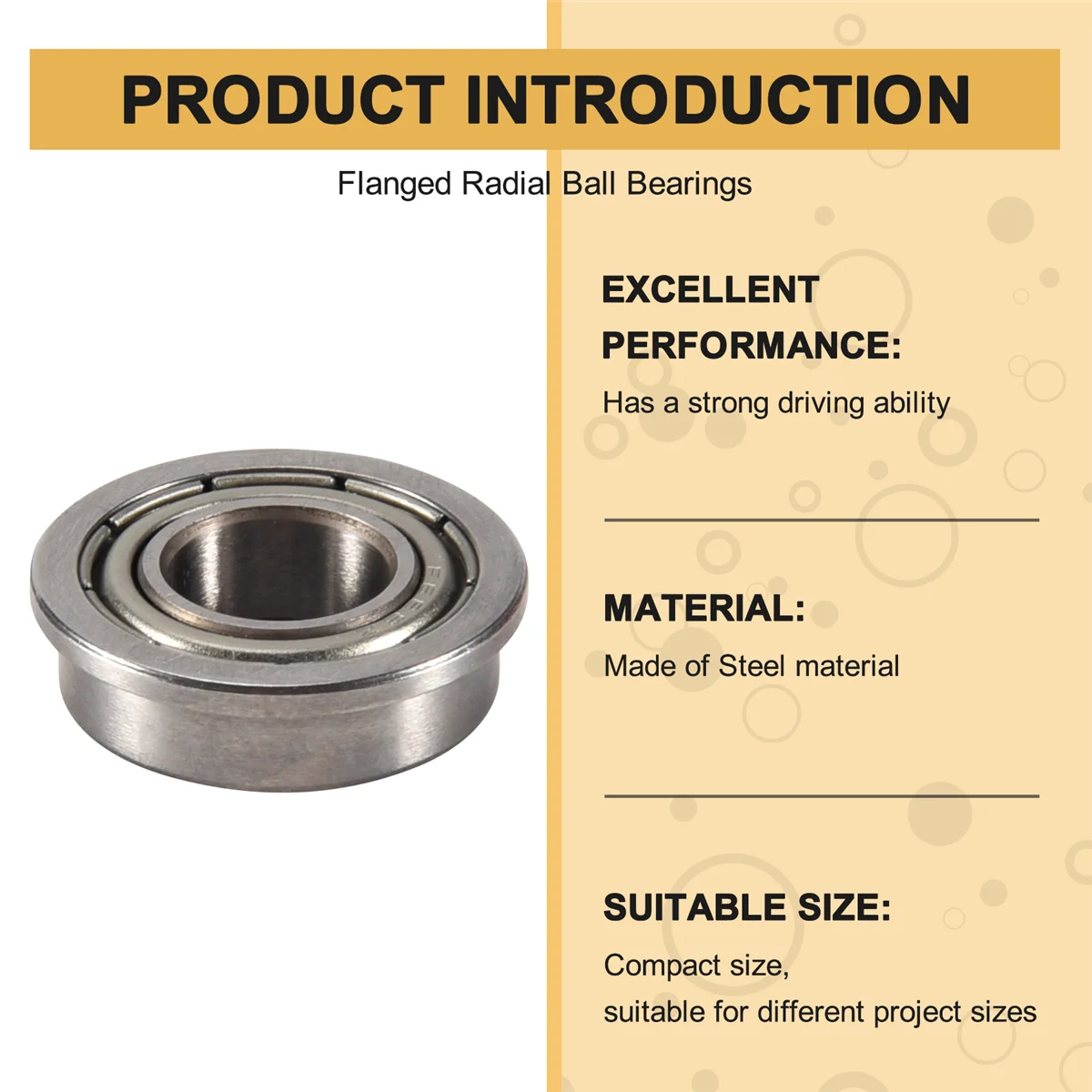 AT14 10 Pcs F688ZZ Flanged Radial Ball Bearings Metal Steel Double Shielded Flange Ball Bearing, 8 x 16 x 5mm for Motor