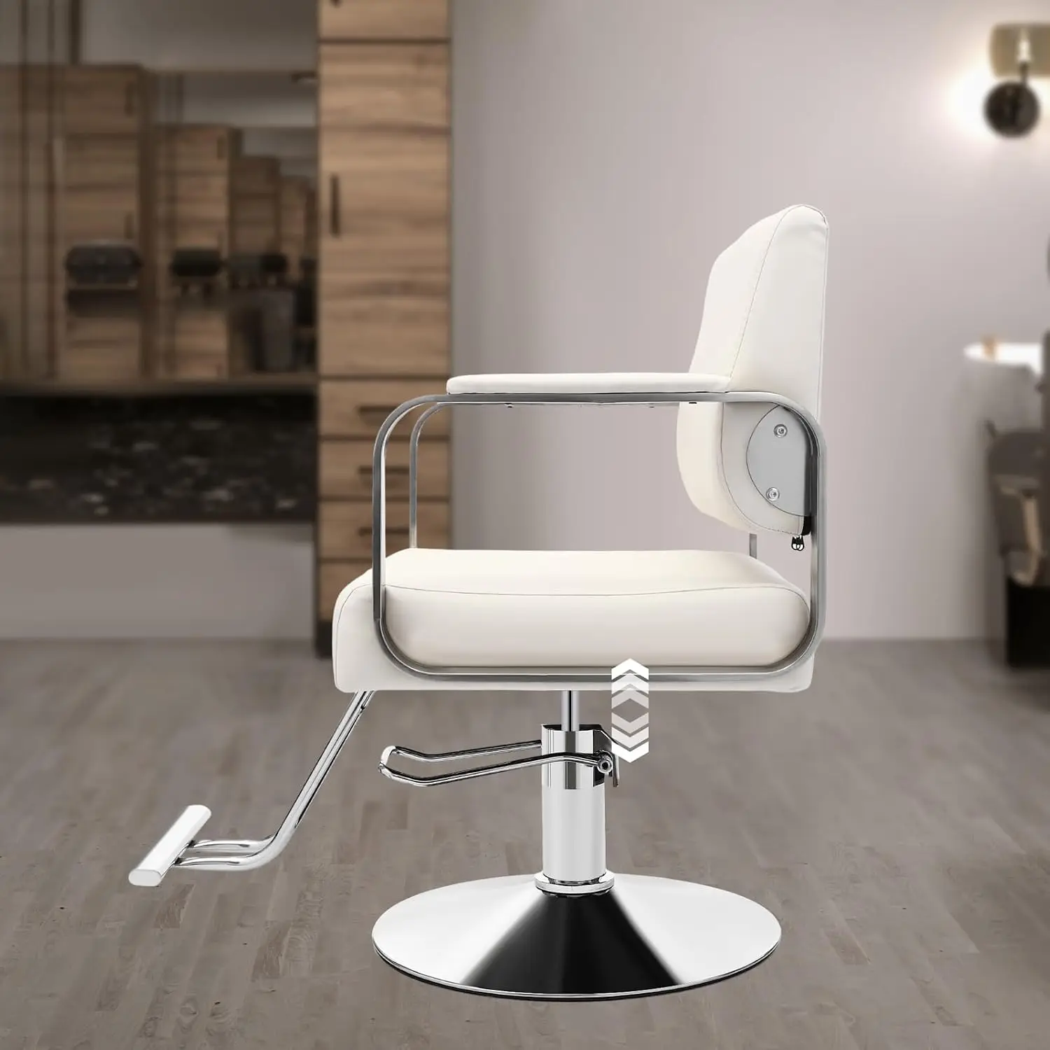 360° Hydraulic Salon Chair, Adjustable Height Heavy Duty Barber Chair, PU Leather Hair Beauty Spa Home, Customized