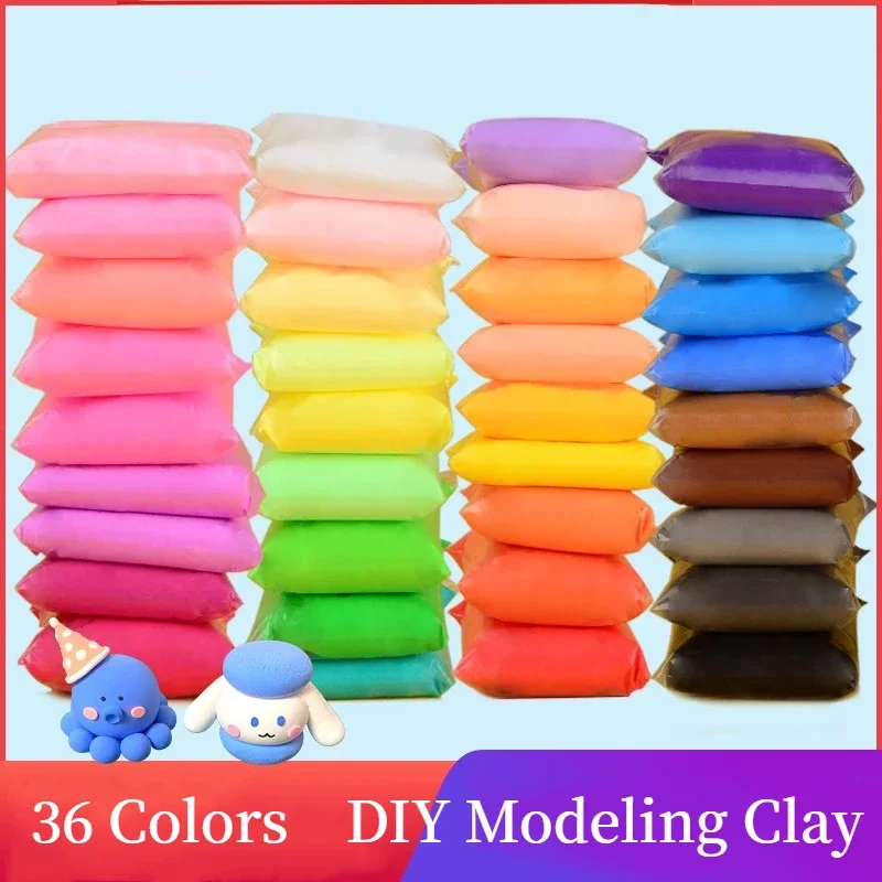 Air Dry Polymer Clay Toy para crianças, Modelagem de argila Brinquedo de plasticina Material macio para artesanato, Crianças Playdough, 50g por saco