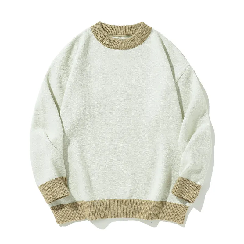 

Thiened Warm round Ne Sweater Couples Lazy Sle Retro Color Blo Knitted Sweater ex Autumn Winter Japanese Sle Kn...