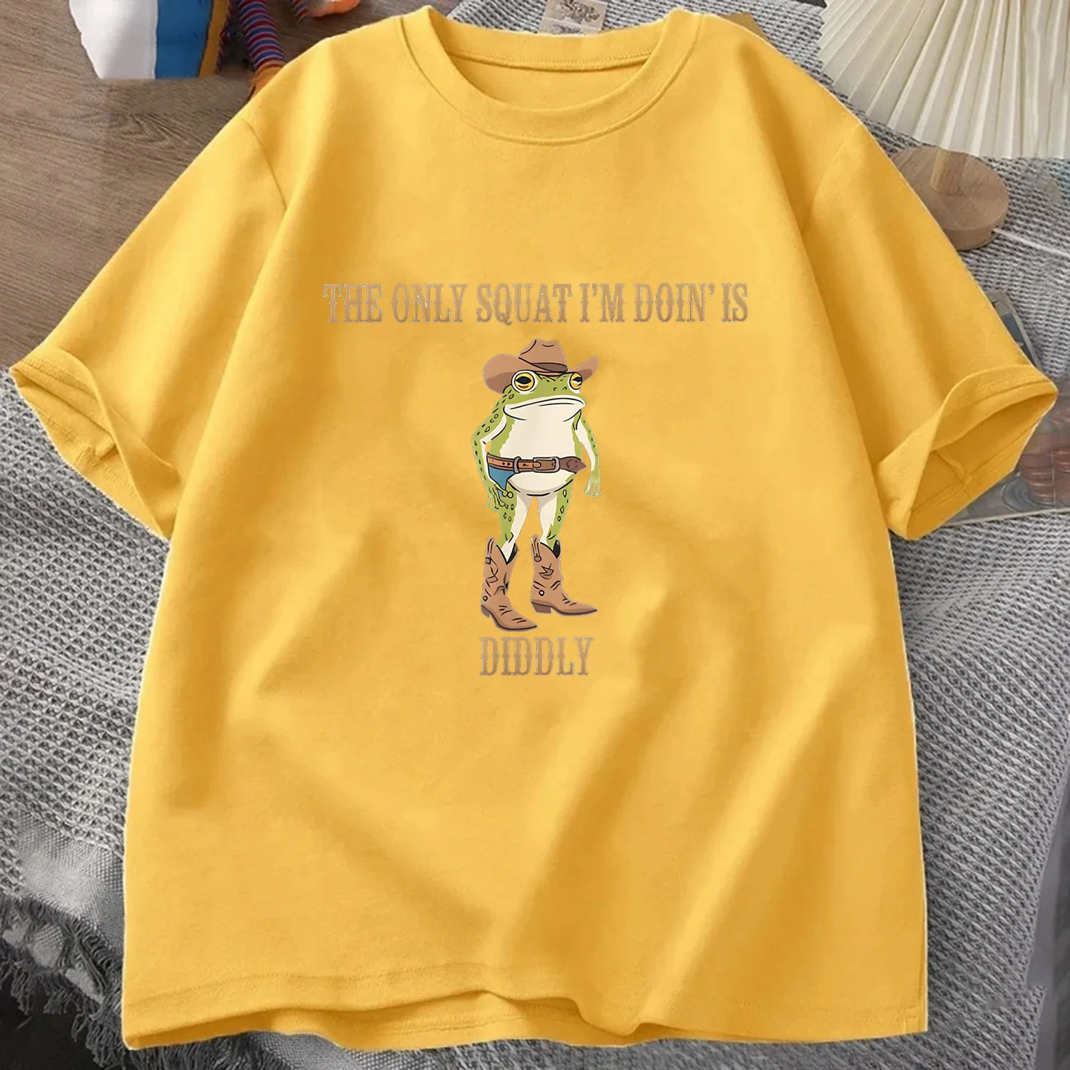 The Only Squat I'm Doin' Is Diddly Summer Trucksuit T-shirt Funny Printed O-Neck Short Sleeve Tops Casual Breathable Sportswear
