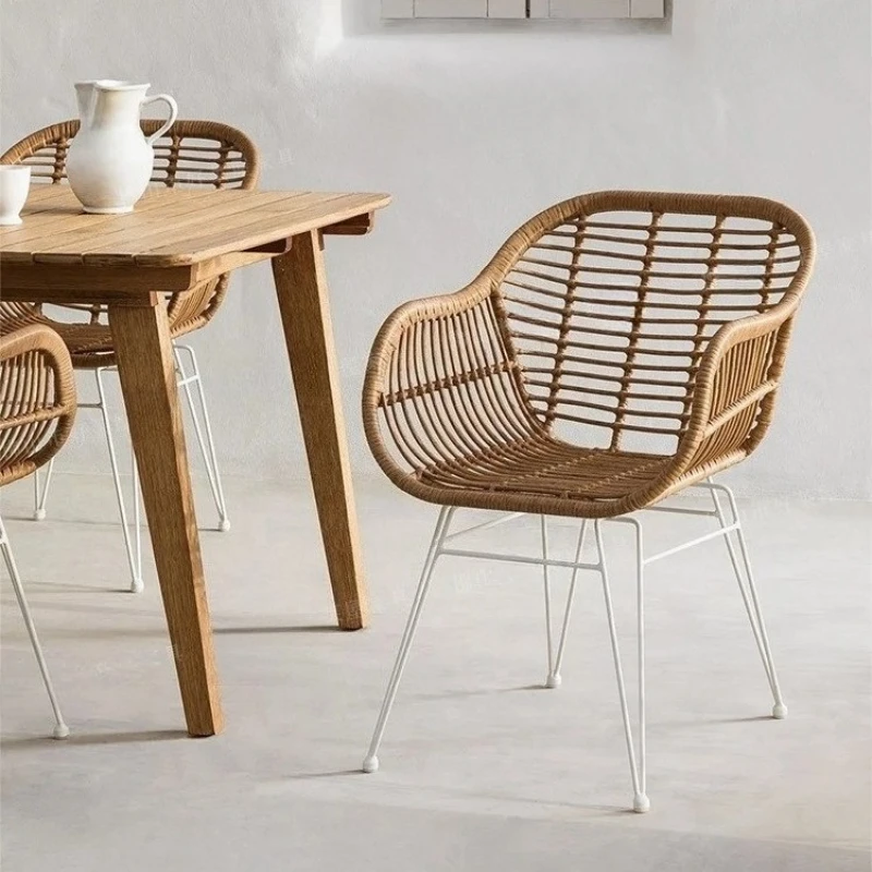Relaxing Garden Chair Outdoor Simple Modern Chairs Balcony Decoration Home Backrest Chair with Handrails Outdoor Furniture